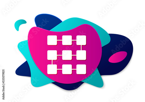Color NFT blockchain technology icon isolated on white background. Non fungible token. Digital crypto art concept. Abstract banner with liquid shapes. Vector