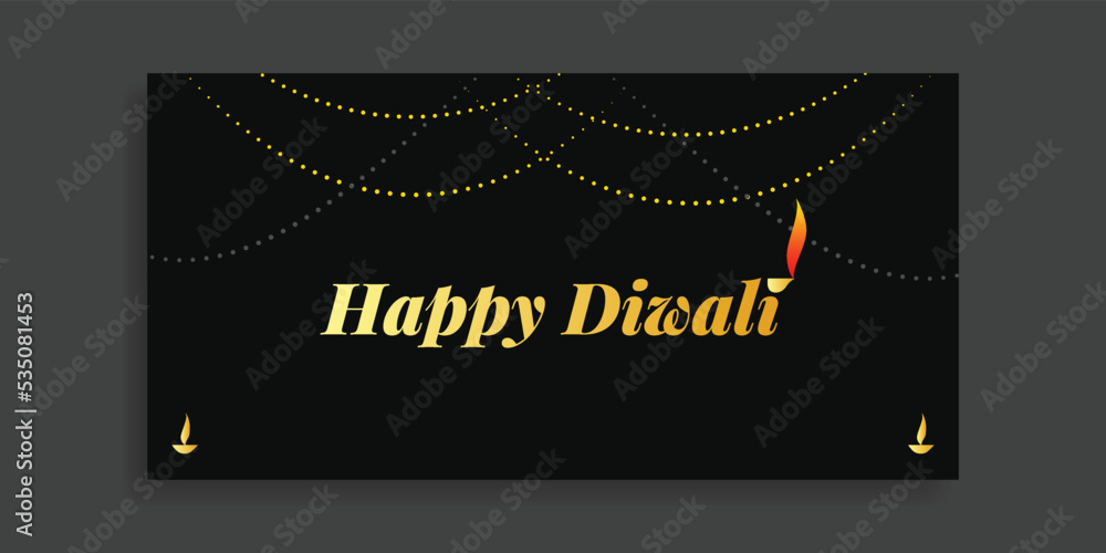 happy diwali banner gold and black 04