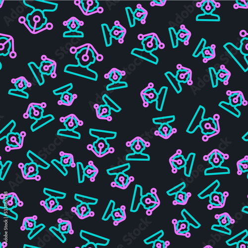 Line Hypnosis icon isolated seamless pattern on black background. Vector