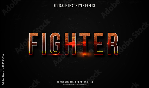 Cinematic shiny text effect title. editable vector font