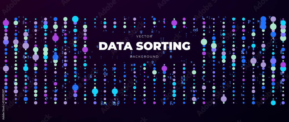 Data sorting abstract technology vector background illustration