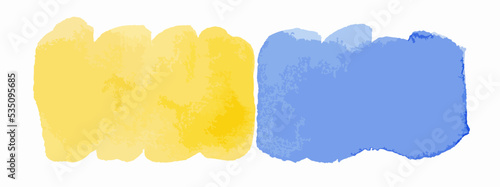 Hand painted watercolor Ukraine yellow blue flag background