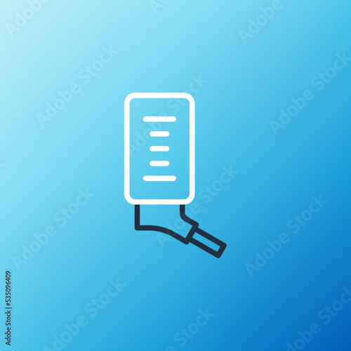 Line Automatic drinker for small pets icon isolated on blue background. Colorful outline concept. Vector