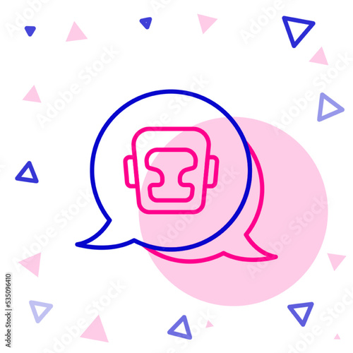 Line Boxing helmet icon isolated on white background. Colorful outline concept. Vector