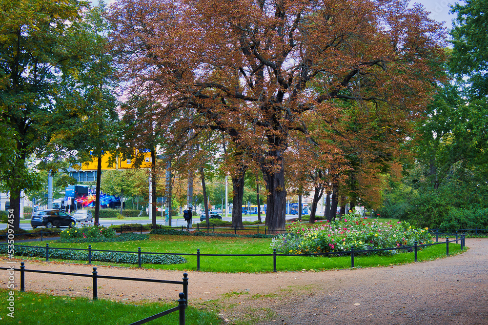 Park, Grünanlage am Richard Wagner Denkmal, Leipzig, Sachsen, Deutschland