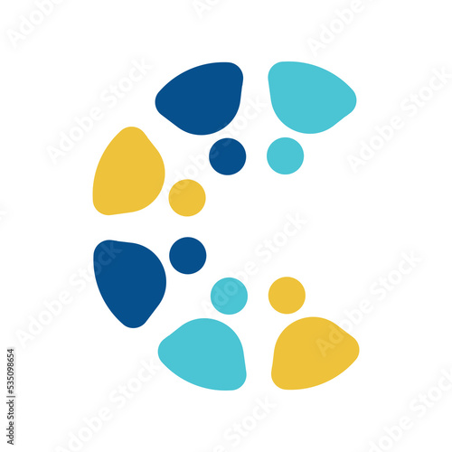HR logo design with letter C. People logo design for recruitment