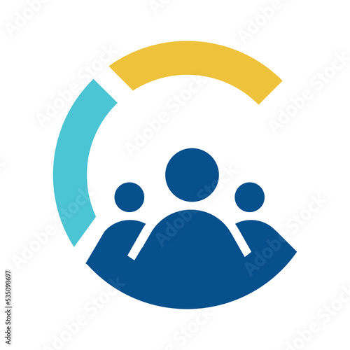 HR logo design with letter C. People logo design for recruitment
