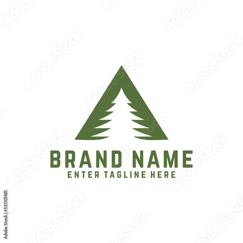 fir tree logo design, mountain, premium vector mountain and spruce design, outdoor logo, camper logo design