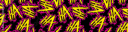 Joker laugh HA HA background. Laughter texture for Horror or Halloween. Trendy Gothic style design.Vector EPS 10