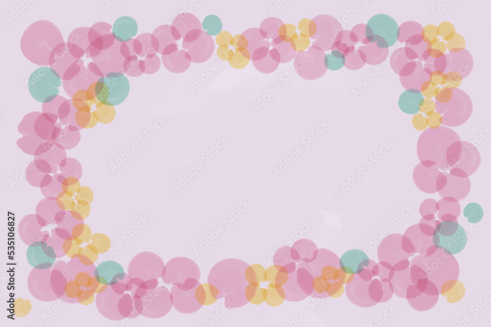 Floral pink frame with copy space on pale pink background Floral pink frame with copy space on pale pink background