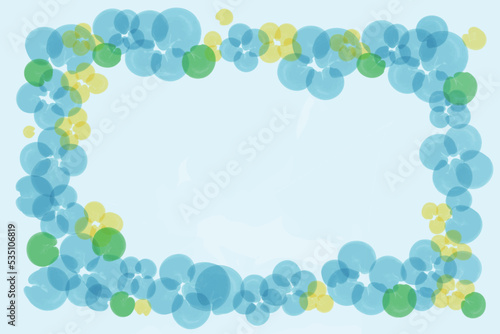 Floral blue frame with copy space on light blue background
