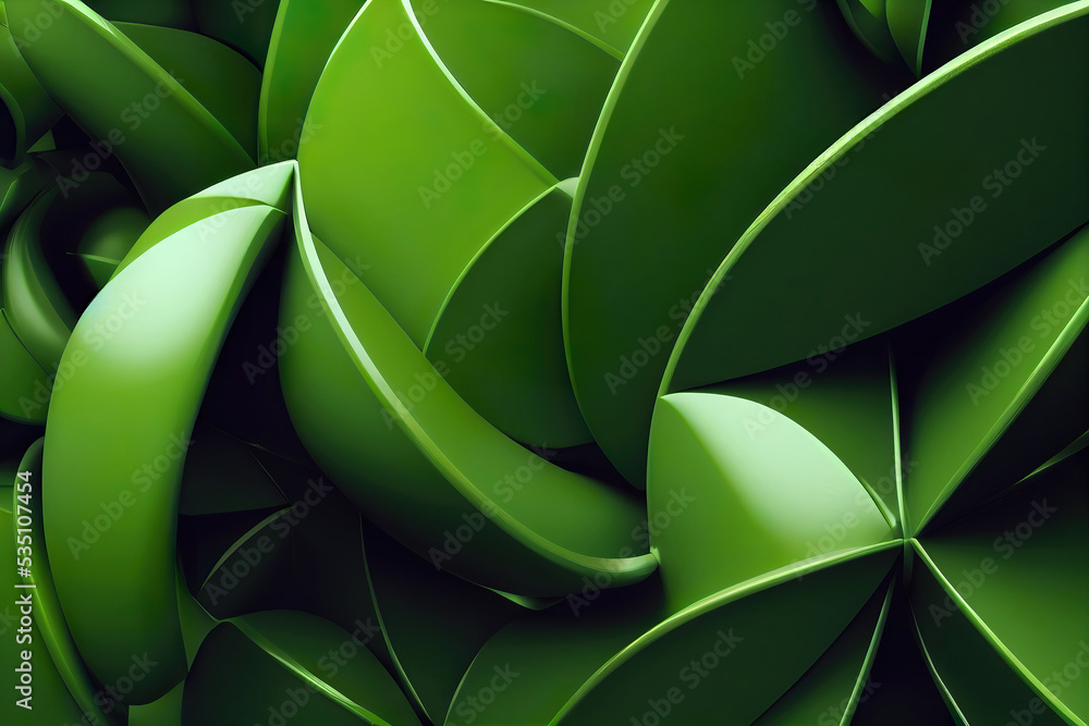 Obraz premium green abstract shapes background wallpaper