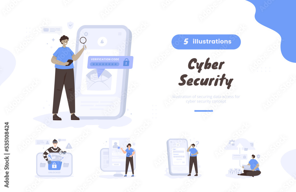 Cyber security illustration bundle pack Cyber security illustration bundle pack