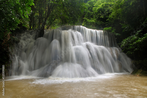 beautiful waterfall in green forest © leisuretime70