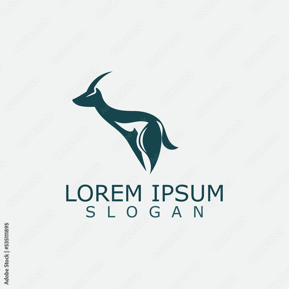 Naklejka premium Antelope logo icon design animal simple illustration template idea