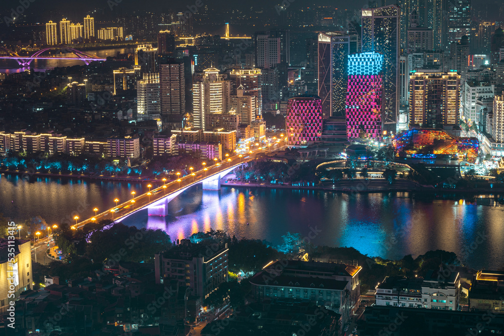 Fototapeta premium Liuzhou city skyline buildings in guangxi China