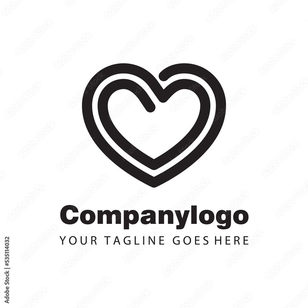 simple black love symbol for logo company