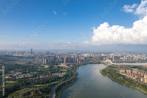 Nanning city buildings in Guangxi China