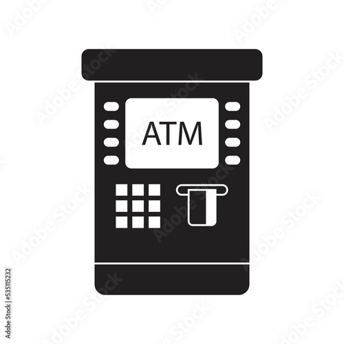 ATM icon design. ATM machine symbol. isolated on white background. vector illustration photo