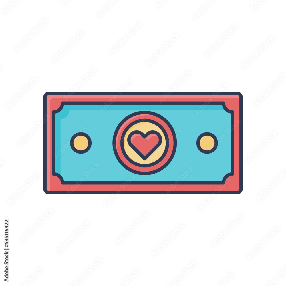 Money Donation Heart World Humanitarian Day Icon Flat Design Money Donation Heart World Humanitarian Day Icon Flat Design