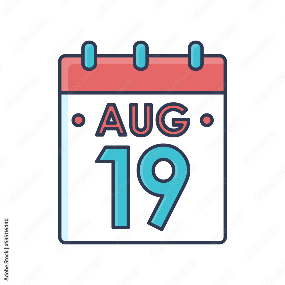 Calendar World Humanitarian Day Icon Flat Design Calendar World Humanitarian Day Icon Flat Design
