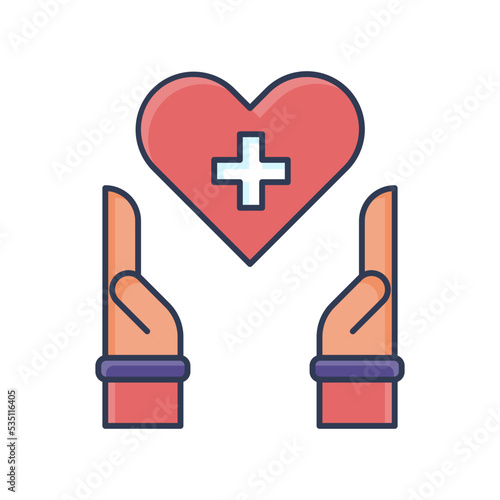 Recross Heart World Humanitarian Day Icon Flat Design