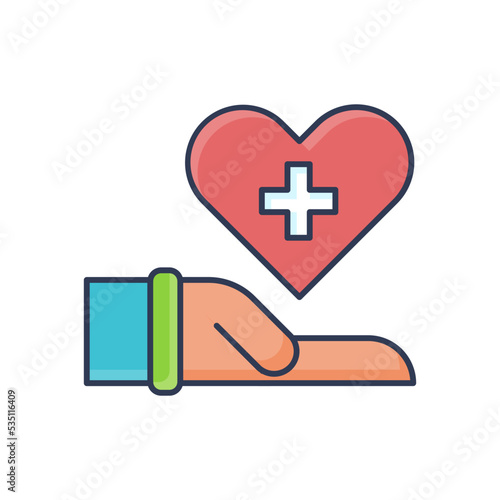 Recross Heart World Humanitarian Day Icon Flat Design