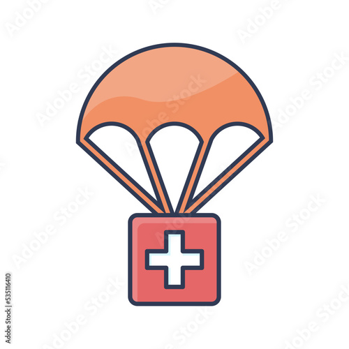 Donation Parachute World Humanitarian Day Icon Flat Design