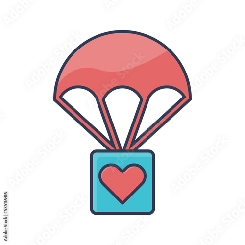 Donation Parachute World Humanitarian Day Icon Flat Design