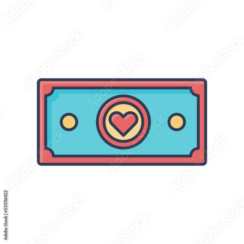 Money Donation Heart World Humanitarian Day Icon Flat Design