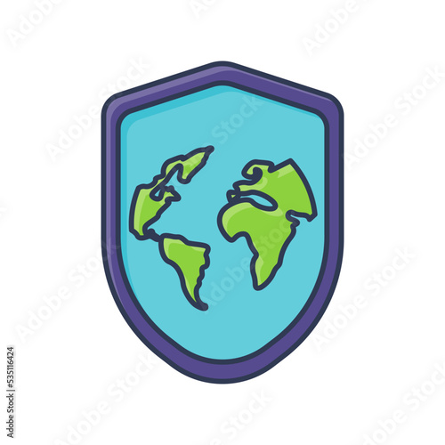 Shield World Humanitarian Day Icon Flat Design