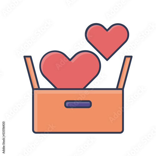 Heart Box World Humanitarian Day Icon Flat Design