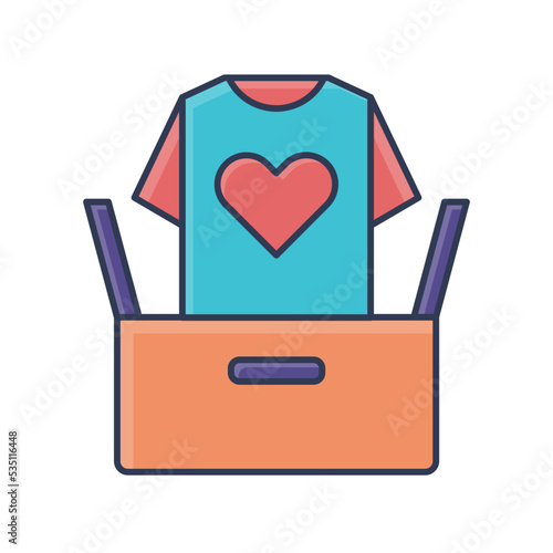 Donation Box World Humanitarian Day Icon Flat Design