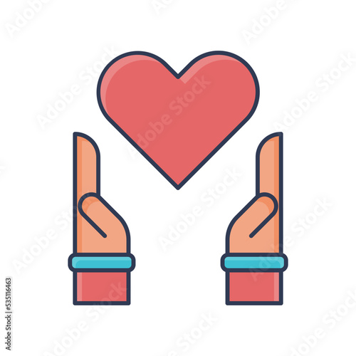 Heart World Humanitarian Day Icon Flat Design