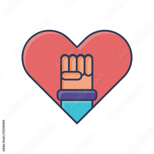 Heart World Humanitarian Day Icon Flat Design
