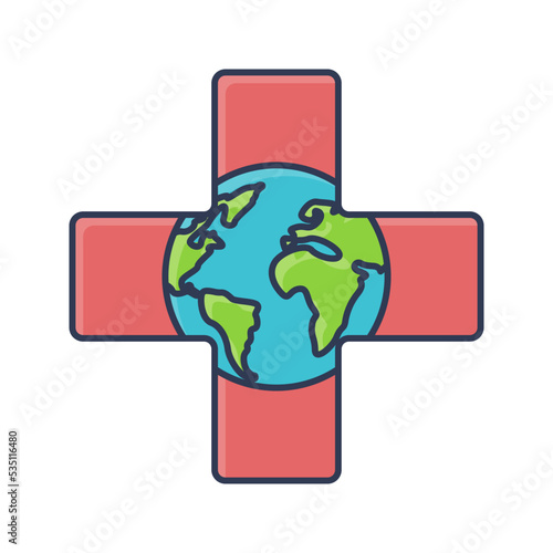 Redcross World Humanitarian Day Icon Flat Design
