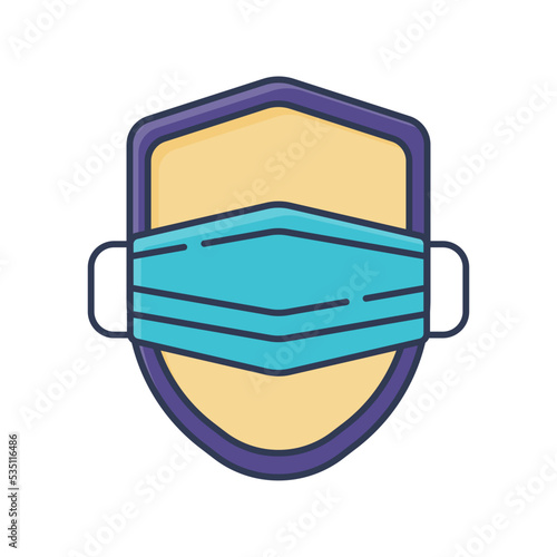 Shield Mask World Humanitarian Day Icon Flat Design