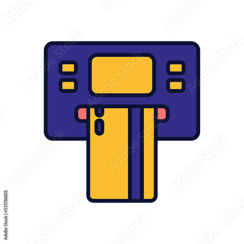 ATM Machine Element Icon Illustration. Hotel and Travel Icon Set. Hotel and Travel Icon Set for Web Apps, Apartment, Rent, Travel, Isolated Vector