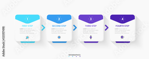 Vector Infographic label design template with icons and 4 options or steps. Can be used for process diagram, presentations, workflow layout, banner, flow chart, info graph.