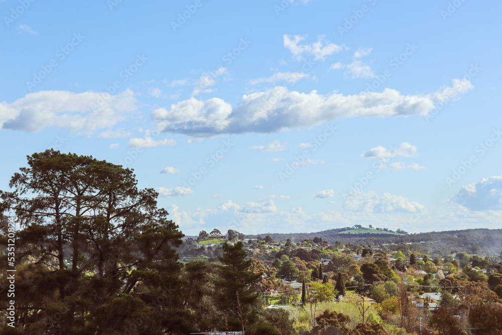 landscape of regional town of Castlemaine in the hills