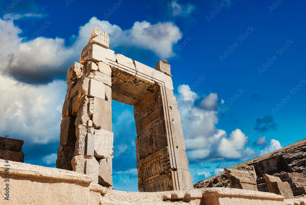 A beautiful gate at the ancient City of Persepolis in Iran