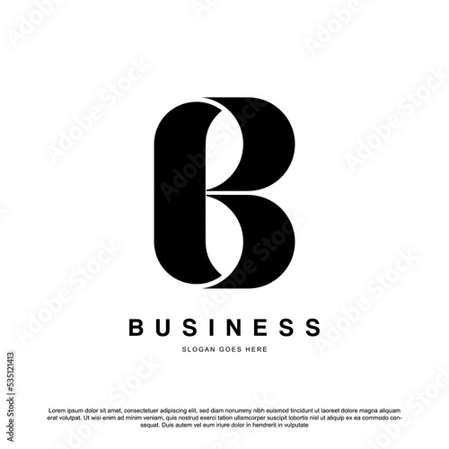 Simple Modern Vector Letter B monogram letter Logo