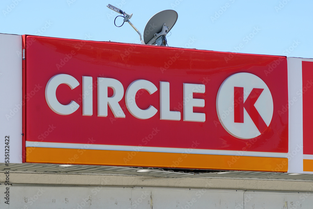 Circle K gas station sign (North American gas station) Stock Photo
