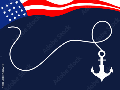 flat design happy marine corps birthday vector illustration