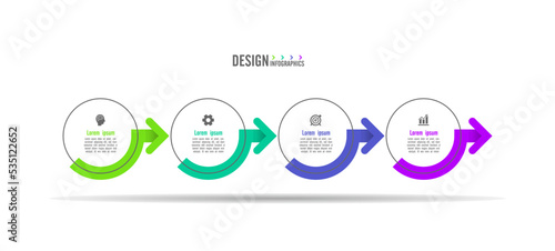 Flat circular diagram infographic  business background  template colorful