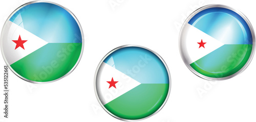 Free Download Round national flag pin of Djibouti.Circular vector flag of Djibouti - GFXLoad
