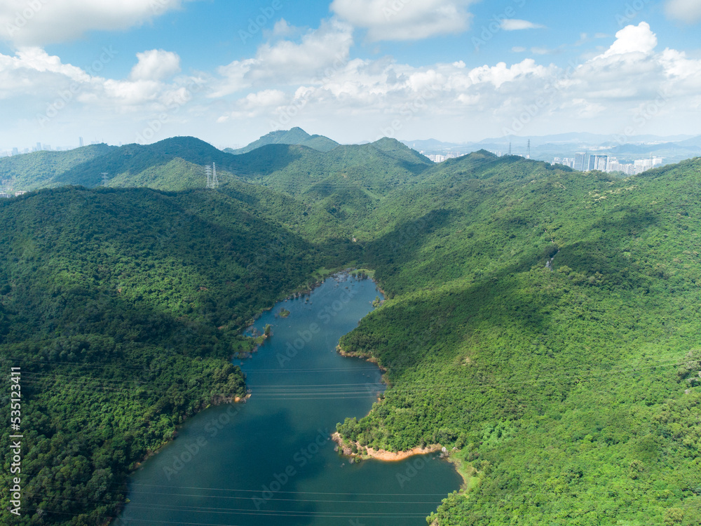 Aerial photo of Shenzhen Meilin Reservoir	
