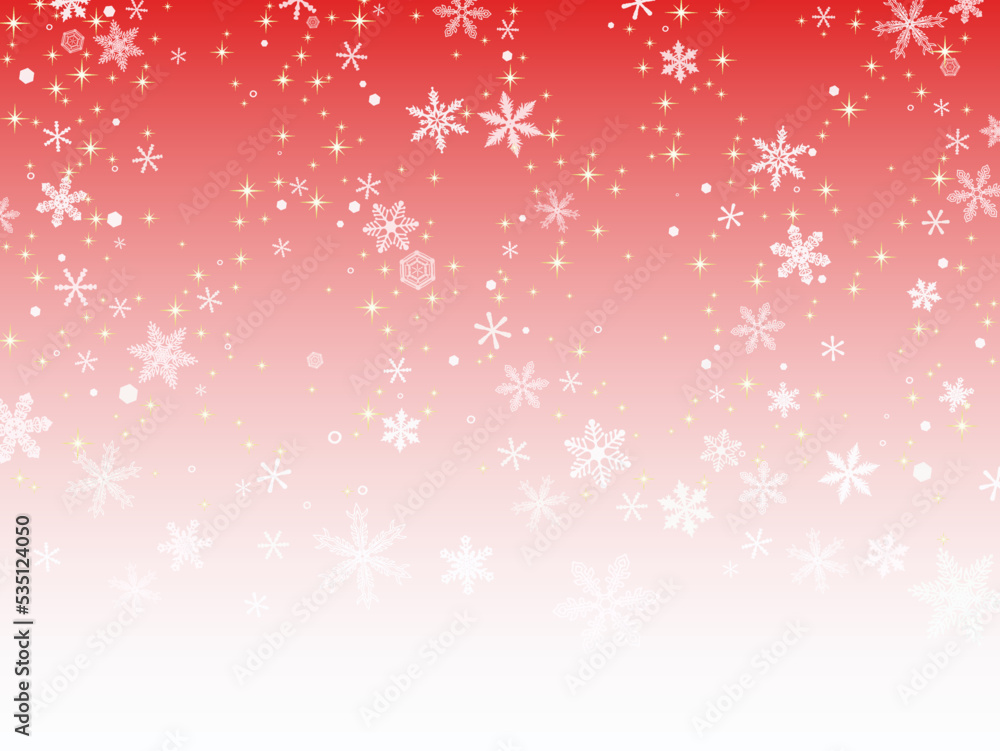 雪の結晶の壁紙⑩赤系グラデーション