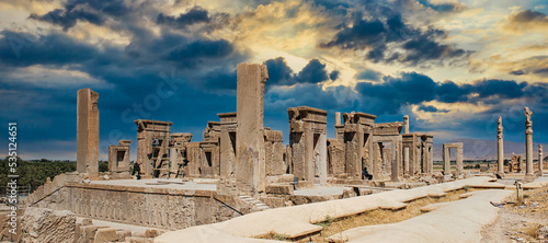 The beautiful ruins of Ancient Persepolis in Iran photo