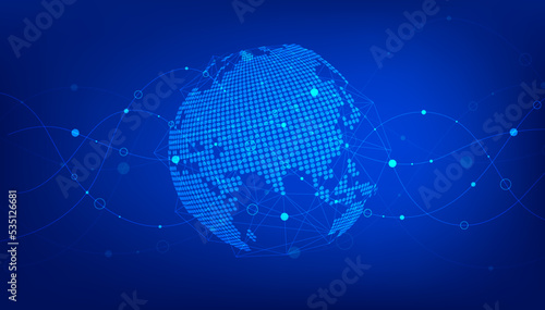 Принти на полотні Global network connection